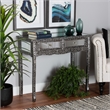 Baxton Studio Wycliff Silver Finished Metal 2-Drawer Console Table