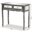 Baxton Studio Wycliff Silver Finished Metal 2-Drawer Console Table