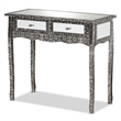 Baxton Studio Wycliff Silver Finished Metal 2-Drawer Console Table