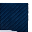 Baxton Studio Fabrico Blue Velvet Fabric and Gold Metal Queen Size Platform Bed