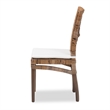 Baxton Studio Laluna Gray Natural Rattan and Mahogany Dining Chair with Cushion