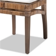 Baxton Studio Laluna Gray Natural Rattan and Mahogany Dining Chair with Cushion
