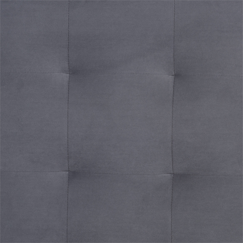 Baxton Studio Gothard Gray Velvet and Dark Brown Wood Queen Size Platform Bed