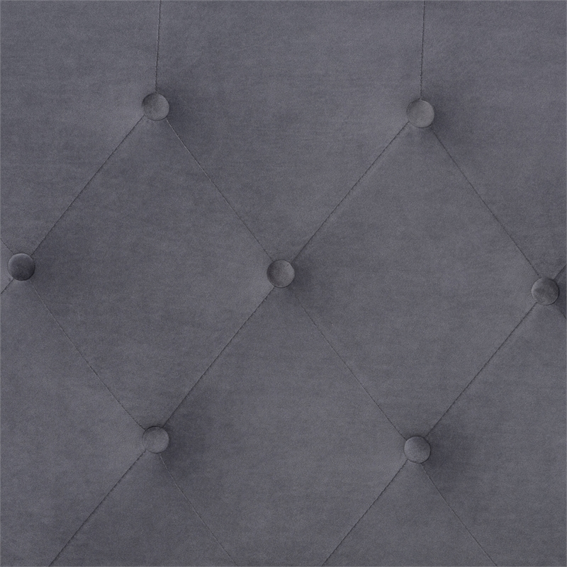 Baxton Studio Joanna Gray Velvet and Dark Brown Wood King Size Platform Bed