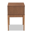 Baxton Studio Ramiel Ash Walnut Finished Wood and Rattan 1-Drawer Nightstand