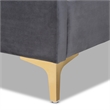 Baxton Studio Serrano Gray Velvet Fabric and Gold Metal Full Size Platform Bed