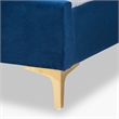 Baxton Studio Serrano Blue Velvet Fabric and Gold Metal Full Size Platform Bed