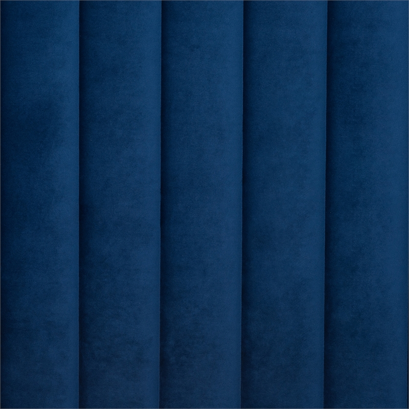 Baxton Studio Serrano Blue Velvet Fabric and Gold Metal Full Size Platform Bed