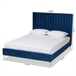 Baxton Studio Serrano Blue Velvet Fabric and Gold Metal Full Size Platform Bed