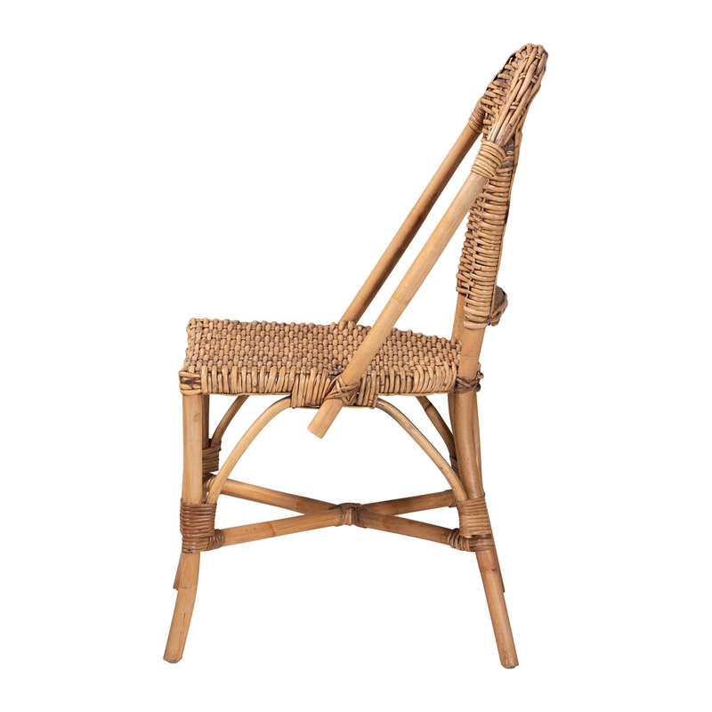 Baxton Studio Neola Modern Bohemian Natural Rattan Dining Chair