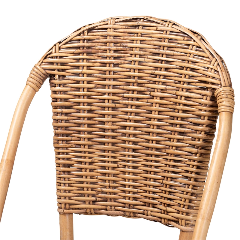 Baxton Studio Neola Modern Bohemian Natural Rattan Dining Chair