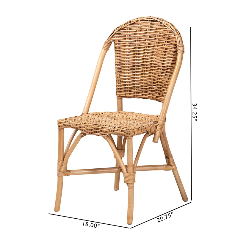 Baxton Studio Neola Modern Bohemian Natural Rattan Dining Chair