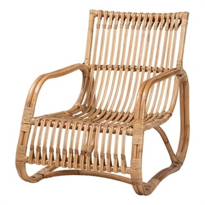 Baxton Studio Blanca Modern Bohemian Natural Rattan Accent Chair