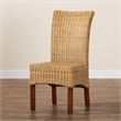 Baxton Studio Shamara Bohemian Natural Rattan and Mahogany Wood Dining Chair