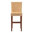 Baxton Studio Racquel Bohemian Natural Rattan and Mahogany Wood Bar Stool