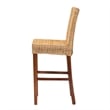 Baxton Studio Racquel Bohemian Natural Rattan and Mahogany Wood Bar Stool