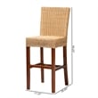 Baxton Studio Racquel Bohemian Natural Rattan and Mahogany Wood Bar Stool
