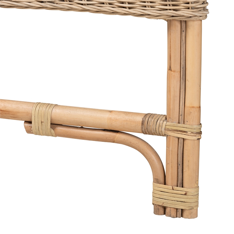 Baxton Studio Cantara Bohemian Natural Rattan Queen Size Standalone Headboard
