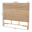 Baxton Studio Cantara Bohemian Natural Rattan Queen Size Standalone Headboard