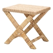 Baxton Studio Farica Modern Bohemian Natural Rattan And Mahogany Accent Bench