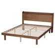 Baxton Studio Decker Brown Wood Full Size Platform Bed with Charging Station
