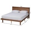 Baxton Studio Decker Brown Wood Full Size Platform Bed with Charging Station