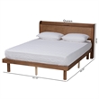 Baxton Studio Decker Brown Wood Queen Size Platform Bed with Charging Station