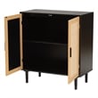 Baxton Studio Maureen Espresso Brown Wood and Rattan 2-Door Storage Cabinet