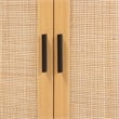 Baxton Studio Maureen Espresso Brown Wood and Rattan 2-Door Storage Cabinet