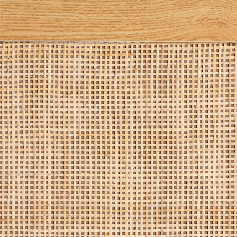 Baxton Studio Maureen Espresso Brown Wood and Rattan 2-Door Storage Cabinet