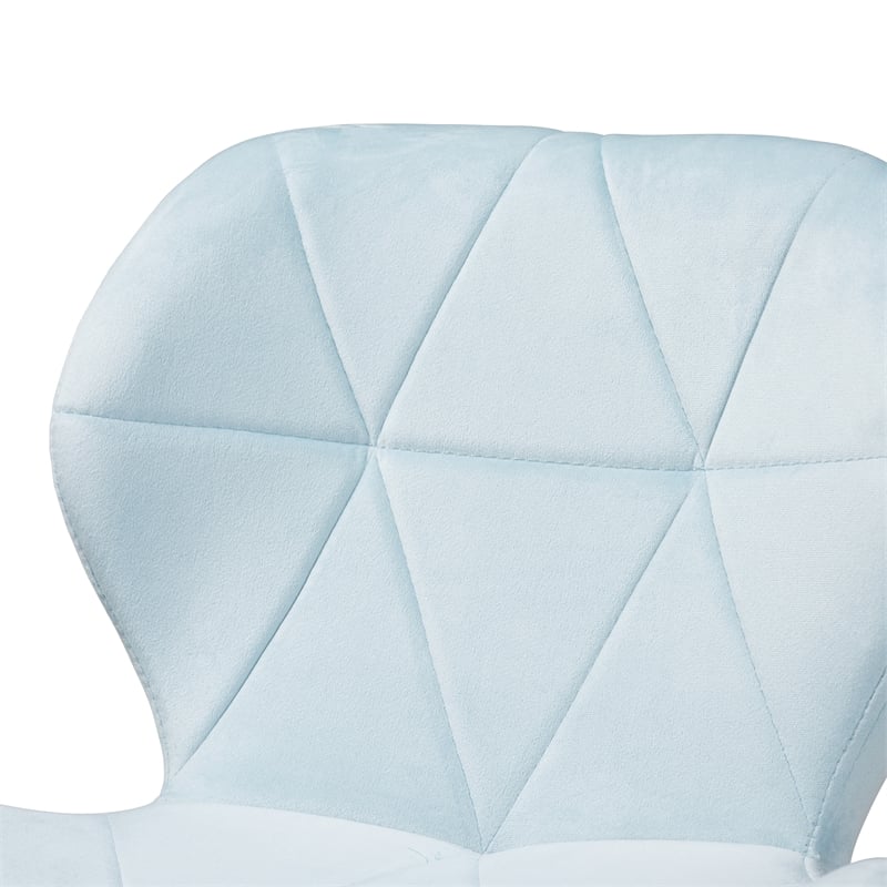 Baxton Studio Savara Aqua Velvet Fabric and Gold Metal Swivel Office Chair