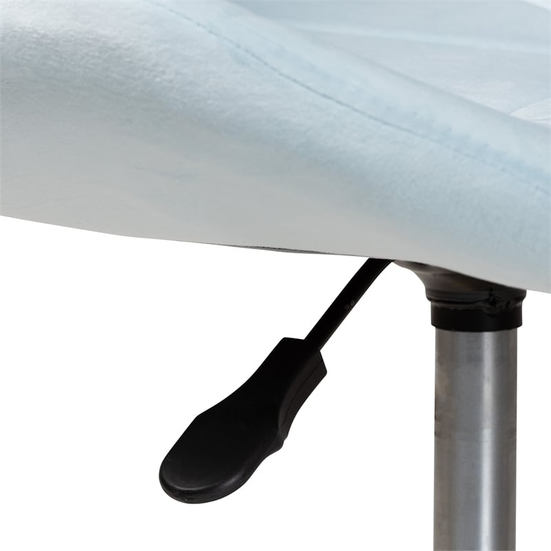 Baxton Studio Savara Aqua Velvet Fabric and Gold Metal Swivel Office Chair
