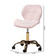 Baxton Studio Savara Pink Velvet Fabric and Gold Metal Swivel Office Chair
