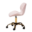 Baxton Studio Savara Pink Velvet Fabric and Gold Metal Swivel Office Chair