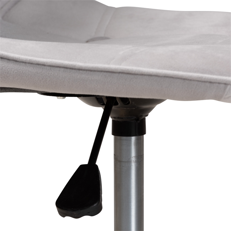 Baxton Studio Kabira Grey Velvet Fabric and Gold Metal Swivel Office chair