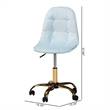 Baxton Studio Kabira Aqua Velvet Fabric and Gold Metal Swivel Office chair