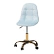 Baxton Studio Kabira Aqua Velvet Fabric and Gold Metal Swivel Office chair
