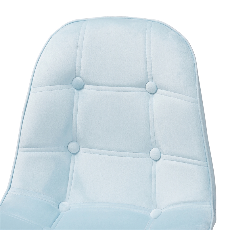 Baxton Studio Kabira Aqua Velvet Fabric and Gold Metal Swivel Office chair