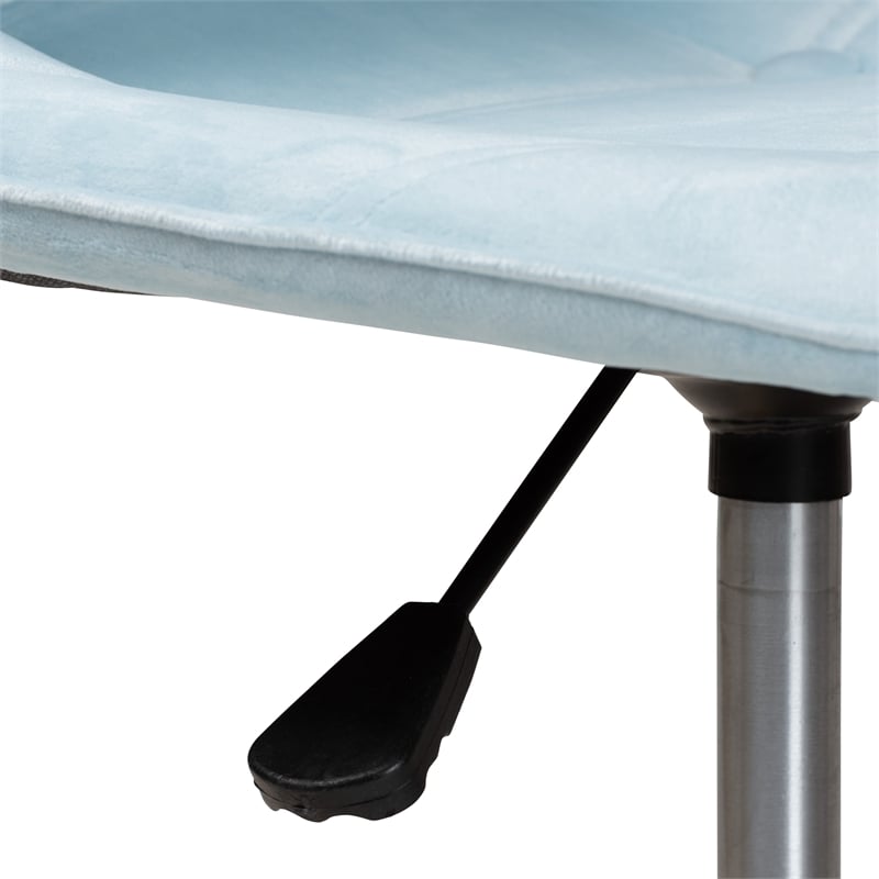 Baxton Studio Kabira Aqua Velvet Fabric and Gold Metal Swivel Office chair