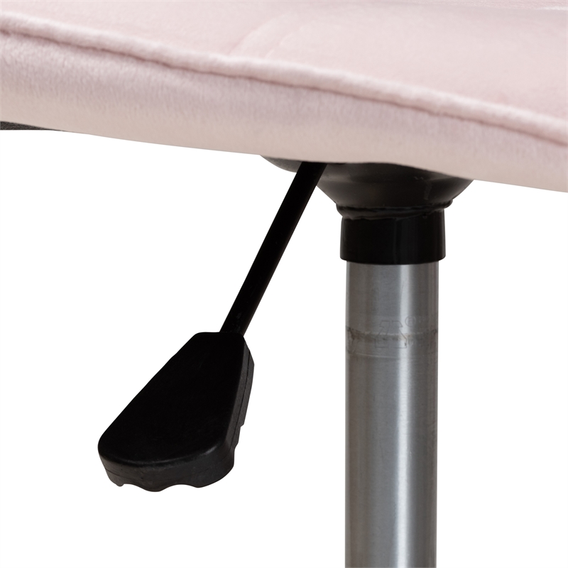 Baxton Studio Kabira Pink Velvet Fabric and Gold Metal Swivel Office chair