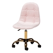 Baxton Studio Kabira Pink Velvet Fabric and Gold Metal Swivel Office chair