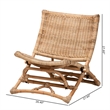 Baxton Studio Herrara Natural Brown Antique Rattan Foldable Lounge Chair
