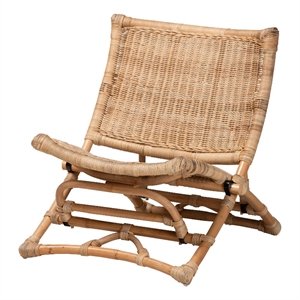baxton studio herrara natural brown antique rattan foldable lounge chair