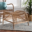 Baxton Studio Lamaria Modern Bohmenian Natural Brown Antique Rattan Footstool