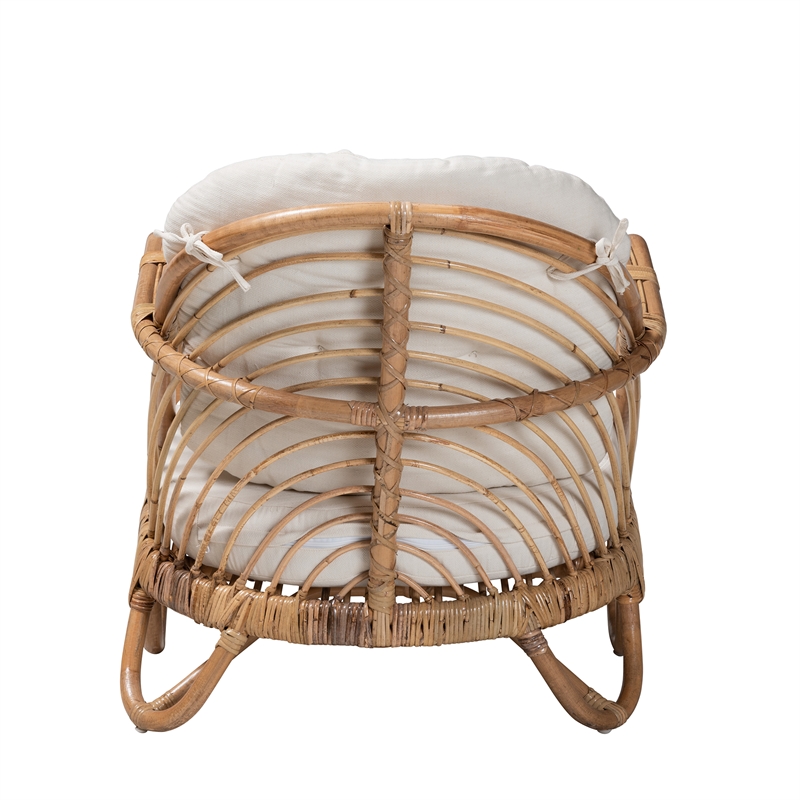 Baxton Studio Aliane Modern Bohemian Natural Brown Antique Rattan Armchair