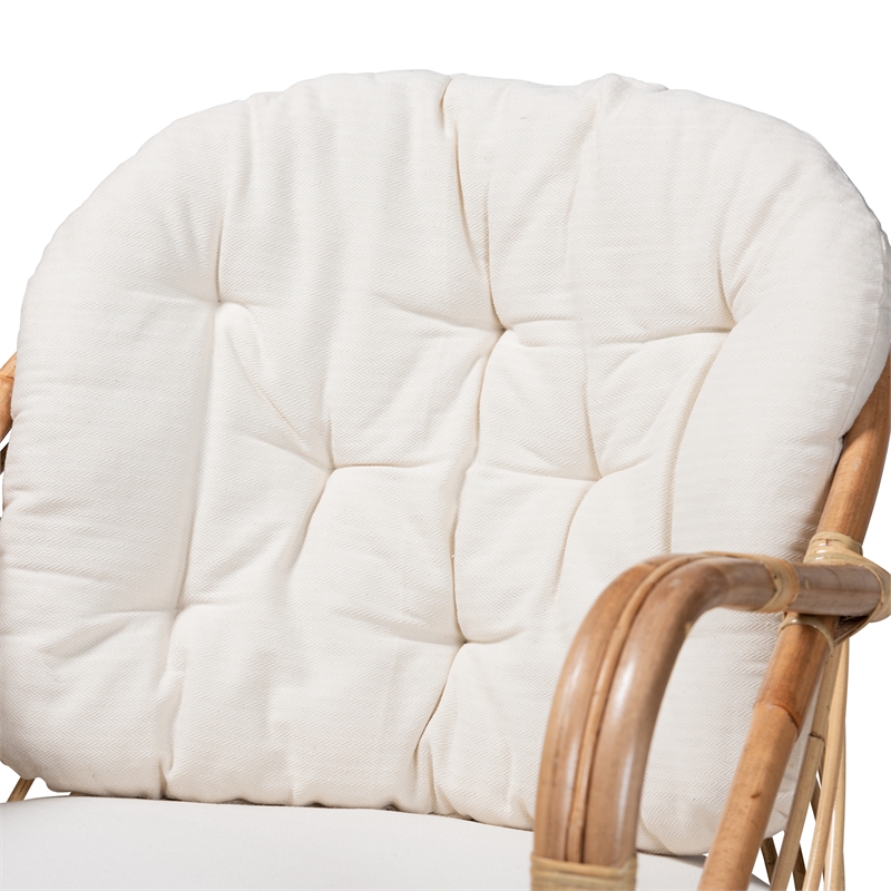 Baxton Studio Aliane Modern Bohemian Natural Brown Antique Rattan Armchair