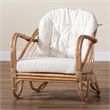 Baxton Studio Aliane Modern Bohemian Natural Brown Antique Rattan Armchair