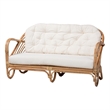 Baxton Studio Aliane Modern Bohemian Natural Brown Antique Rattan Loveseat
