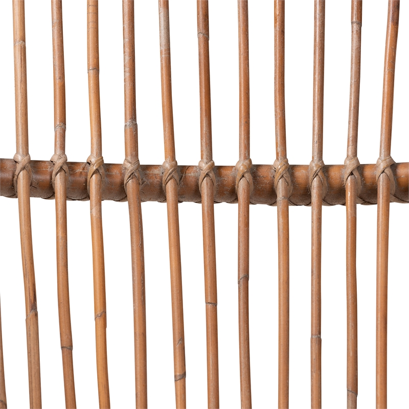 Baxton Studio Lamaria Brown Antique Rattan 2-Piece Chair and Footstool Set