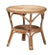 Baxton Studio Abbey Natural Brown Antique Rattan 3-Piece Living Room Set